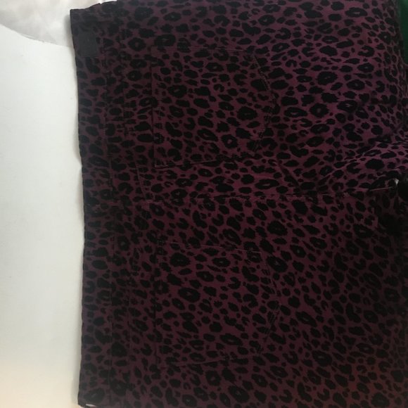 Jordache Jeans Purple Luxe Skinny Cheetah Mid Rise Flocked Black Sz 26W New - Picture 12 of 13